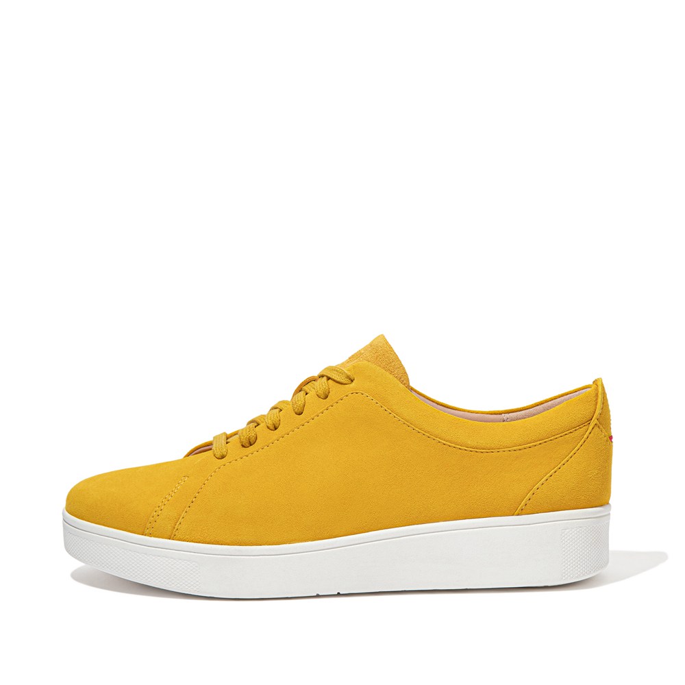 Fitflop Womens Sneakers Yellow - Rally Suede - SD9713056